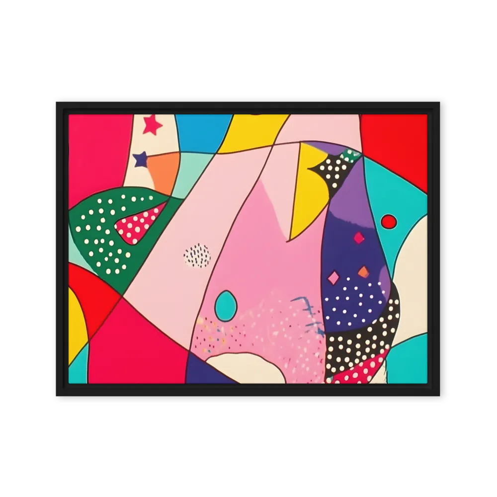 Playful Geometry in Color | Canvas with Black Frame | 18″×24″