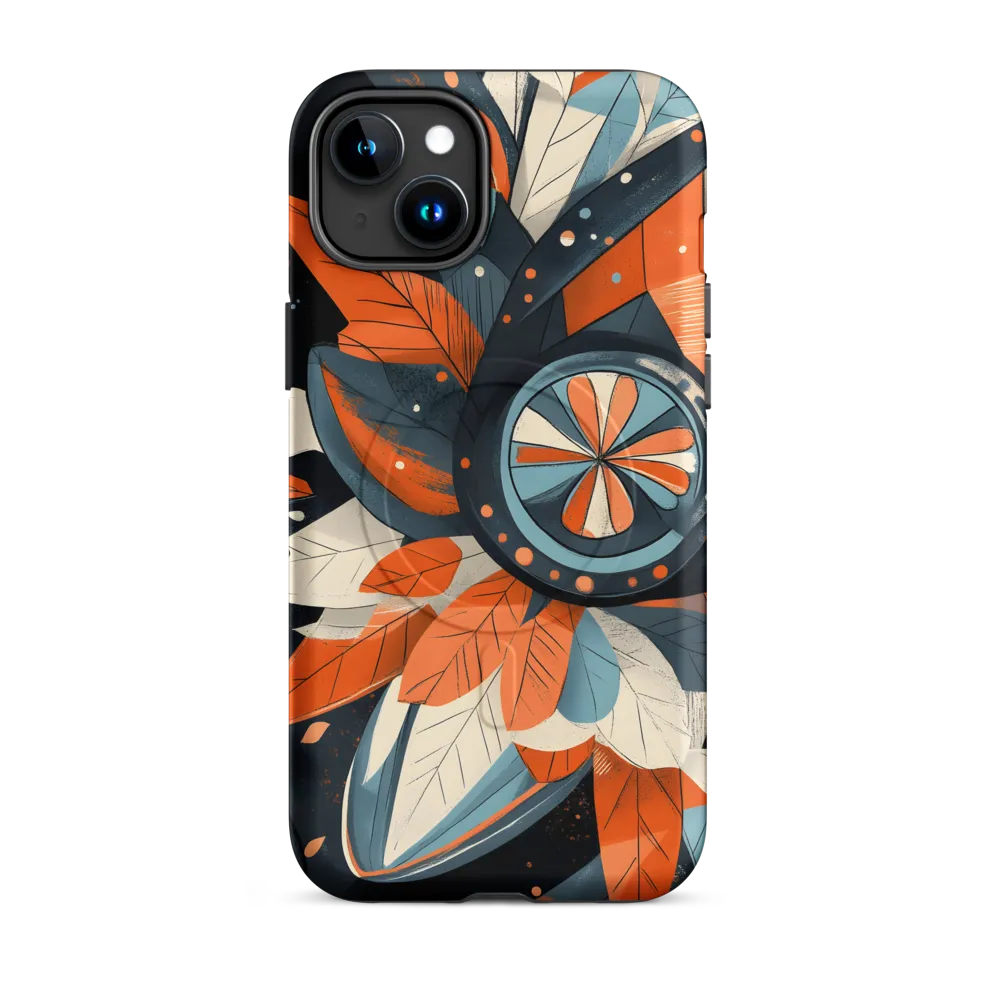 Floral Symphony in Orange and Teal