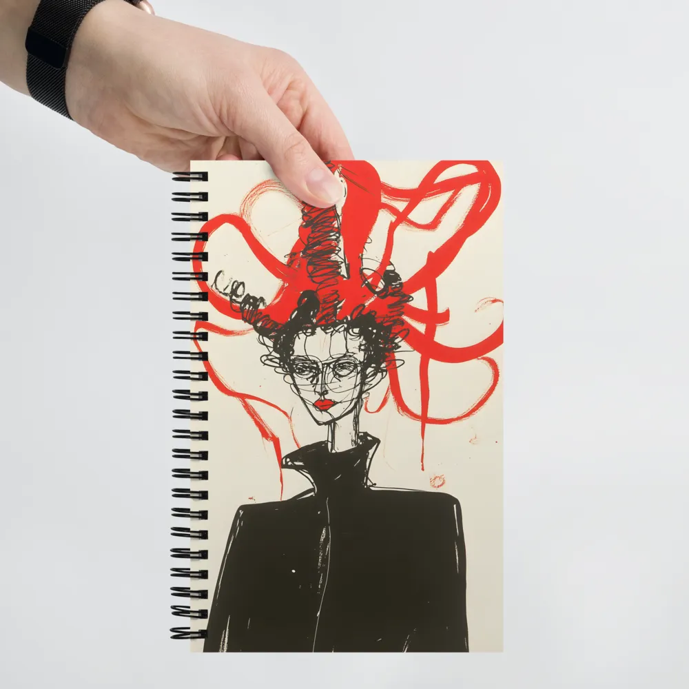 Dramatic Elegance in Red and Black | Spiral Notebook