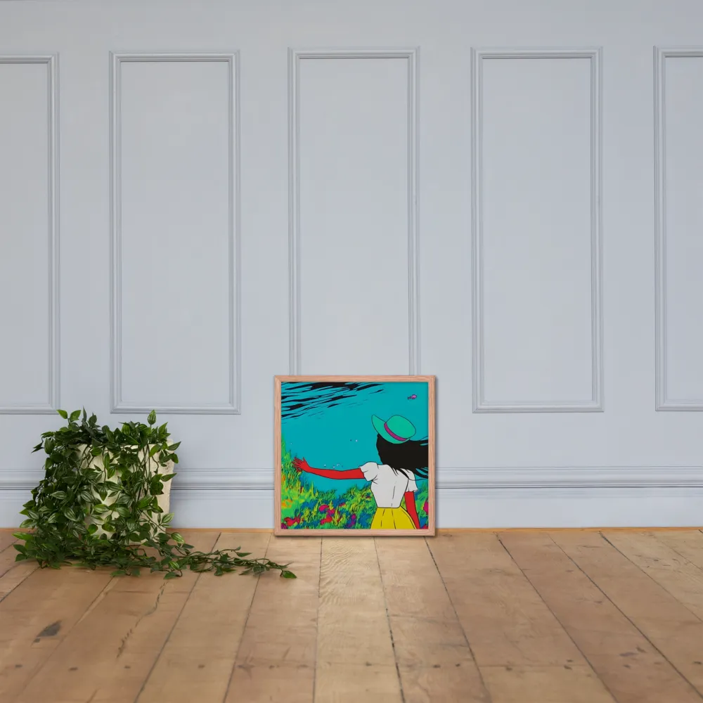 Whimsical Encounter | Poster with Red oak Frame | 18″×18″