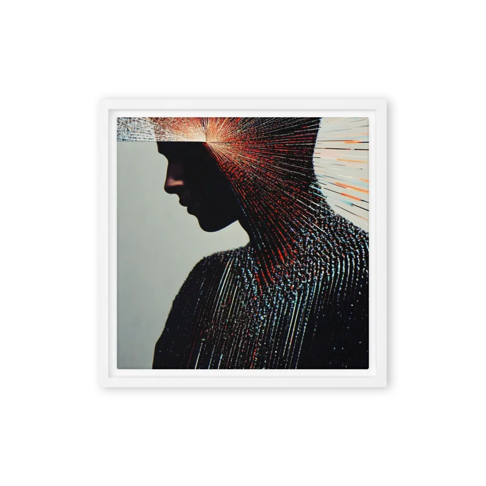 Radiant Reflection: An Abstract Journey of Thought | Canvas with White Frame | 12″×12″