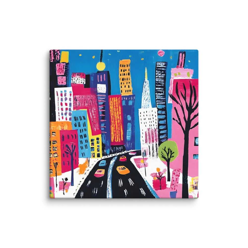 City Dreams in Vibrant Hues | Canvas | 28″×28″