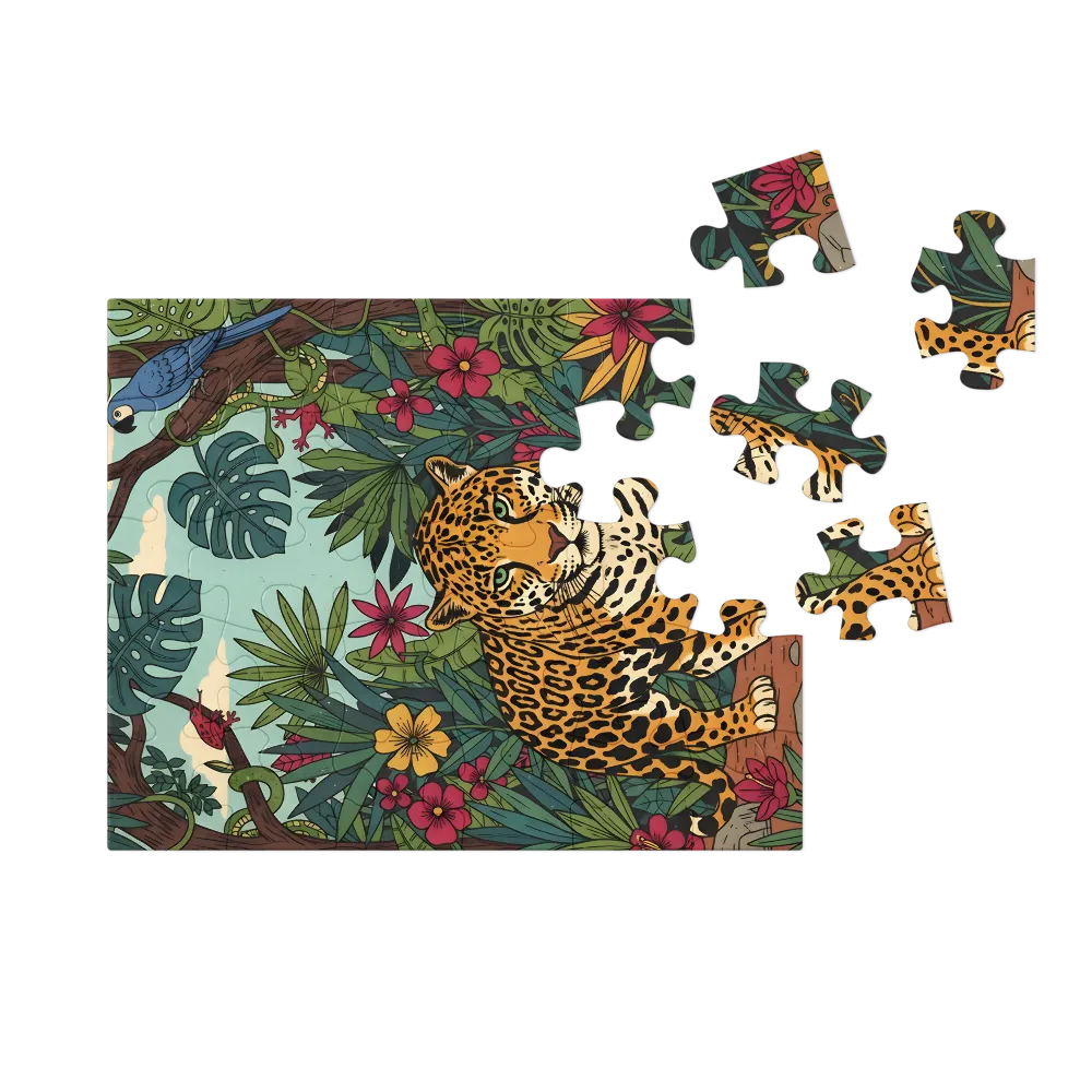 Watchful Jaguar 
 Jigsaw Puzzle in Tin Box