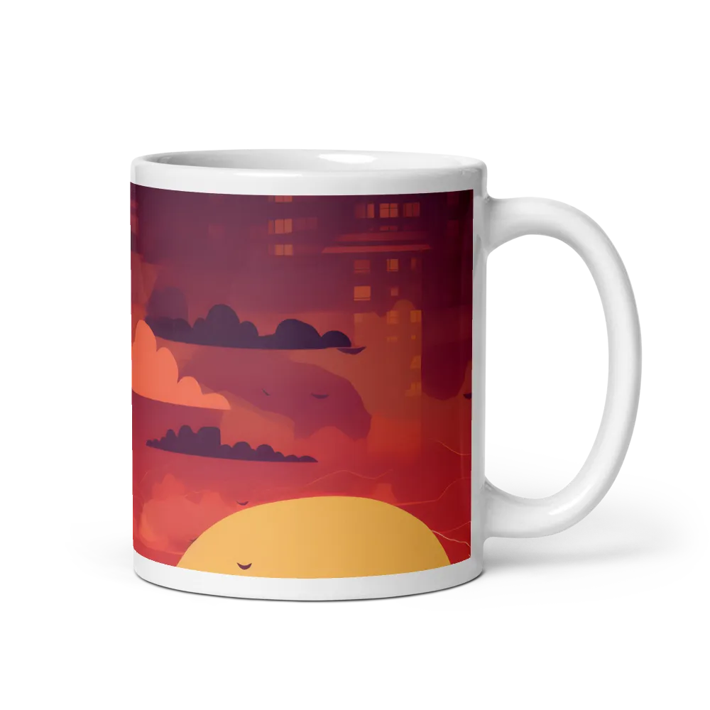 Serene Sunset Cityscape | Mug with White inside | 11 oz