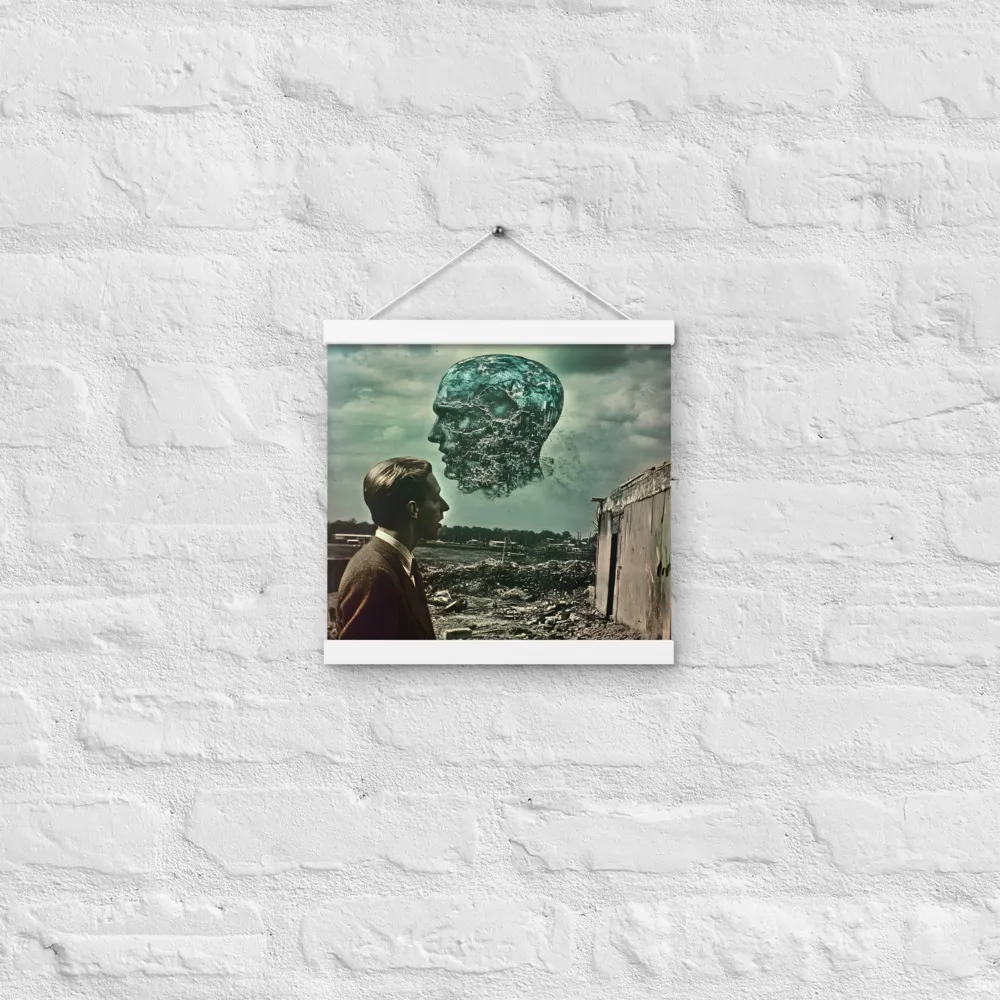 Ethereal Reflections: Identity in a Fragmented World | Poster With White Wood Hanger | 12″×12″