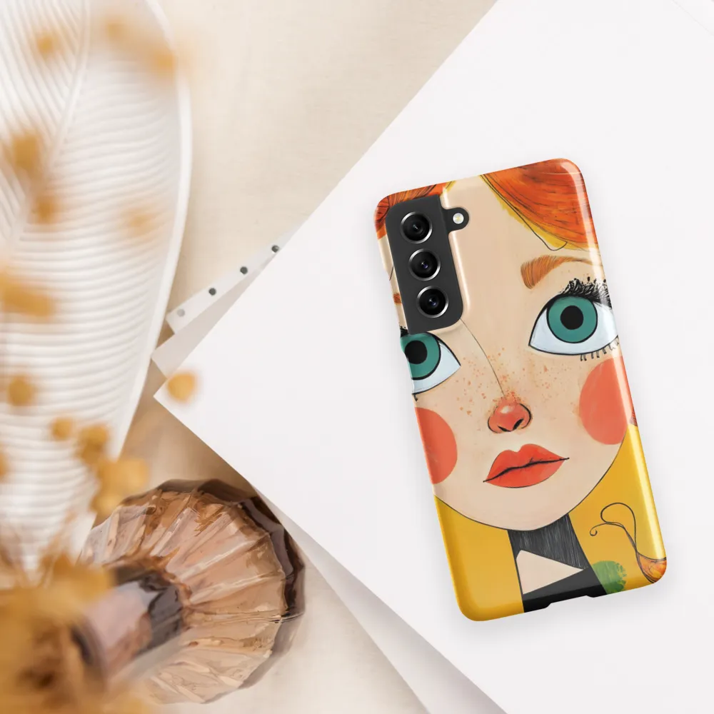 Whimsical Portrait of a Girl | Phone Case |  S21 FE | Snap Case | Glossy