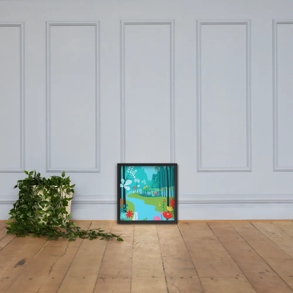 Whispers of Spring: A Colorful Retreat | Poster with Black Frame | 16″×16″