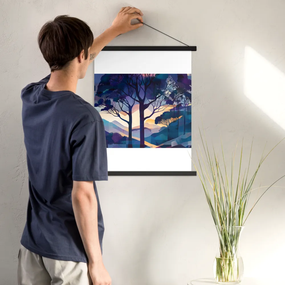 Tranquil Geometry: A Journey Through Color | Poster With Black Wood Hanger | 18″×24″
