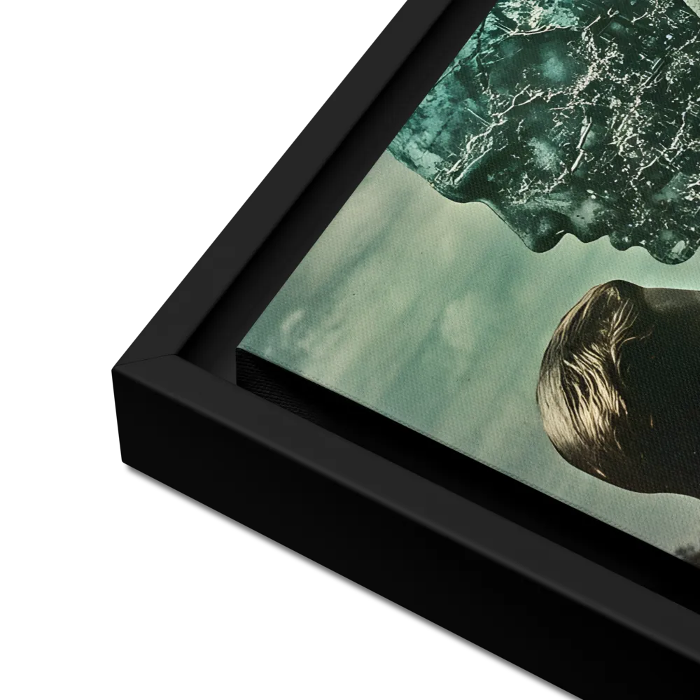 Ethereal Reflections: Identity in a Fragmented World | Canvas with Black Frame | 12″×16″