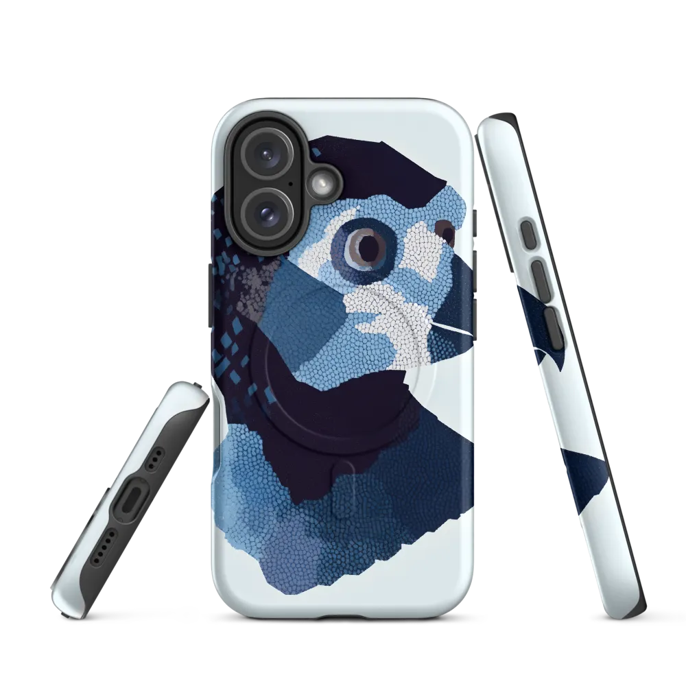 Abstract Avian Portrait in Blue
