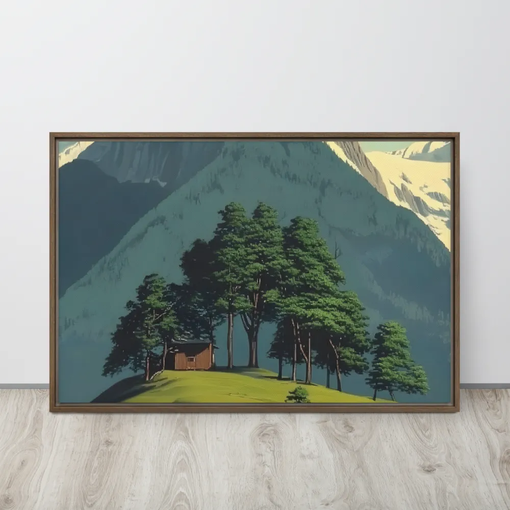 Whispers of Tranquility | Canvas with Brown Frame | 24″×36″