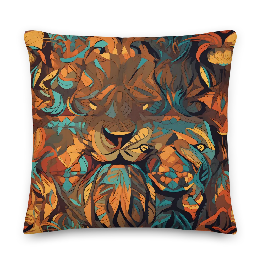 Fierce Royalty: A Geometric Exploration of Lions | Pillow & Pillow Case | Multiple Sizes