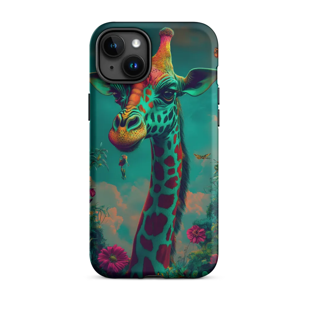 Whimsical Giraffe Among Blossoms