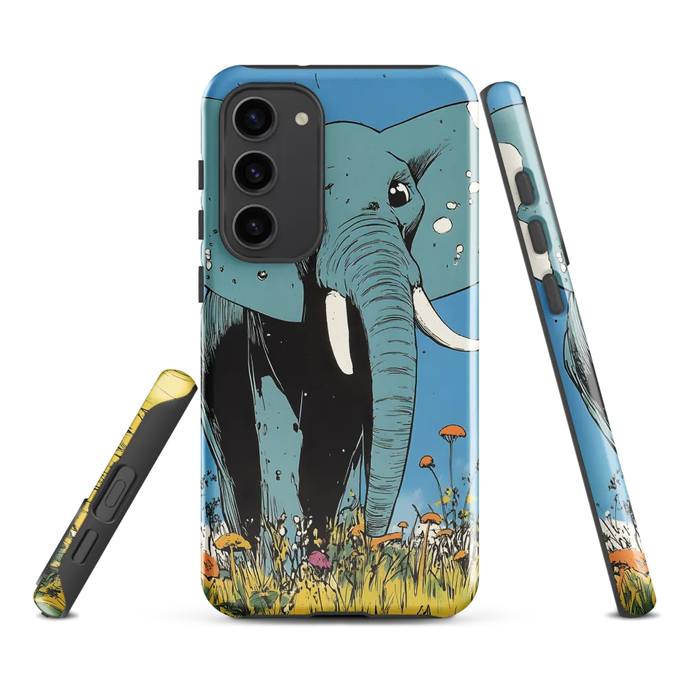 Whimsical Blue Elephant in Bloom