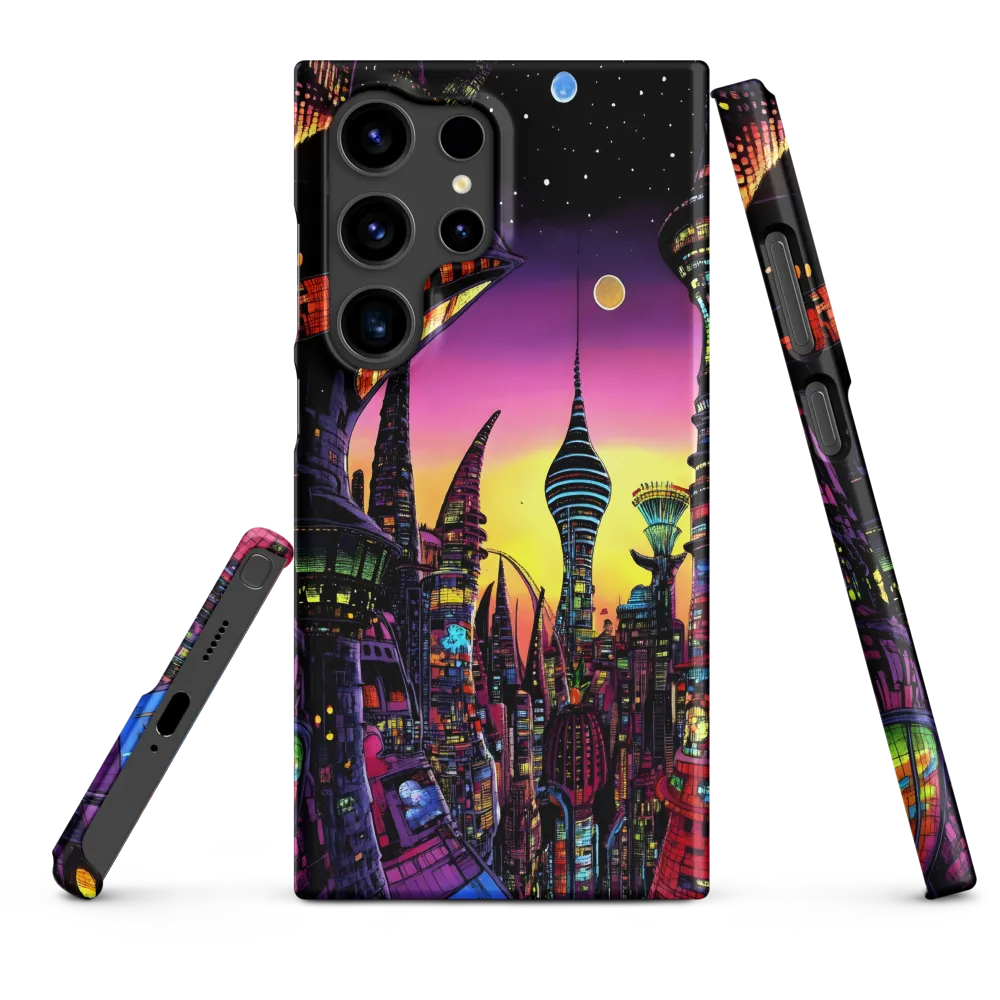 Futuristic Cityscape at Dusk | Phone Case |  S24 Ultra | Snap Case | Matte