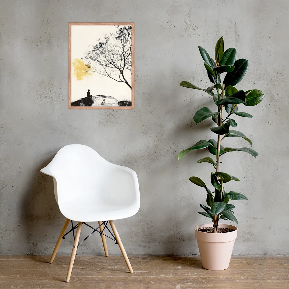 Whispers of Solitude | Poster with Red oak Frame | 18″×24″