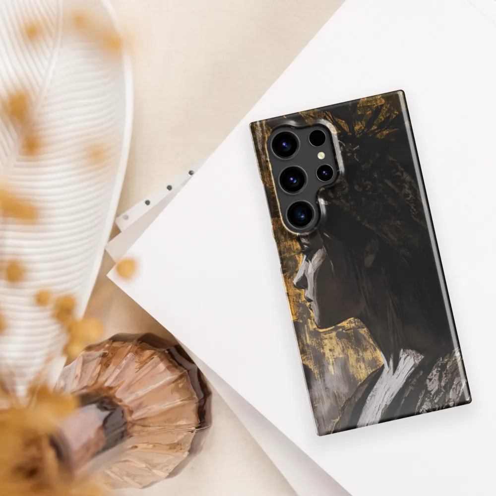 Golden Elegance: A Modern Profile Portrait
