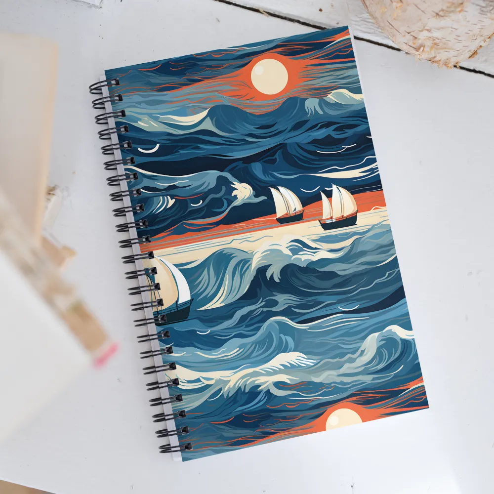 Ocean Whispers: A Voyage at Dusk | Spiral Notebook