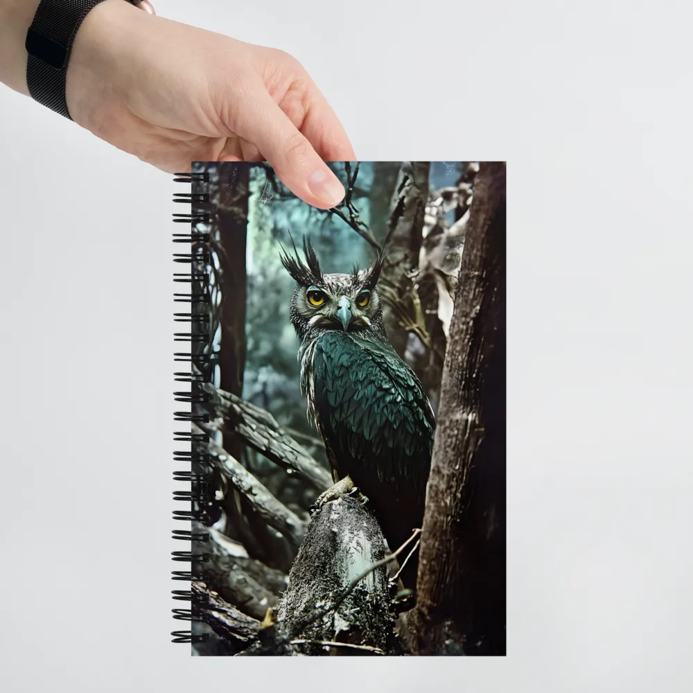 Whispers of the Forest: The Owl's Vigil | Spiral Notebook