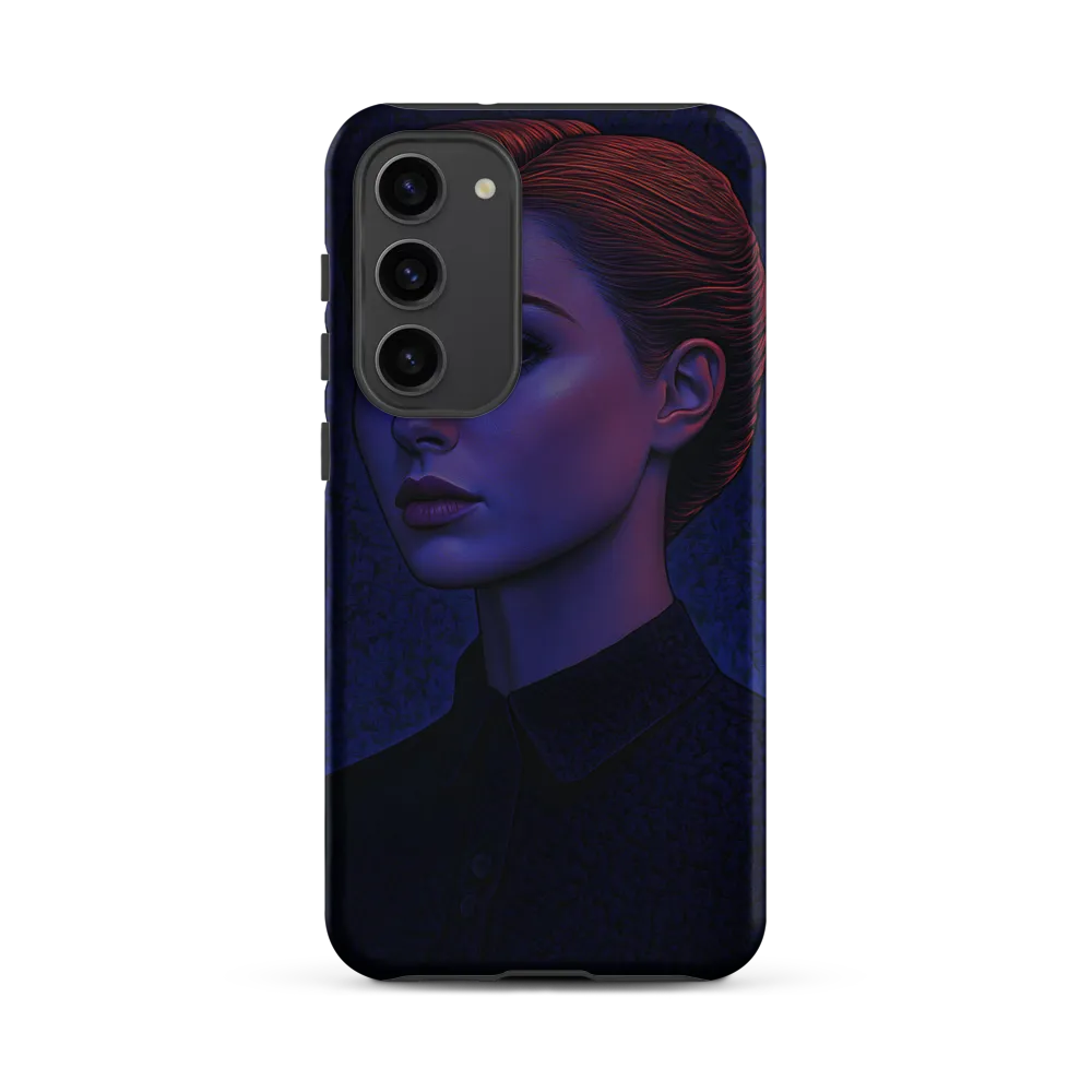 Ethereal Portrait in Blue and Red