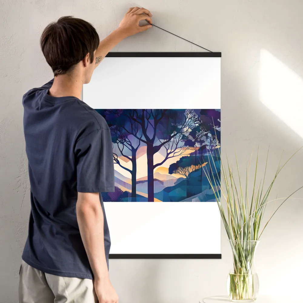 Tranquil Geometry: A Journey Through Color | Poster With Black Wood Hanger | 24″×36″