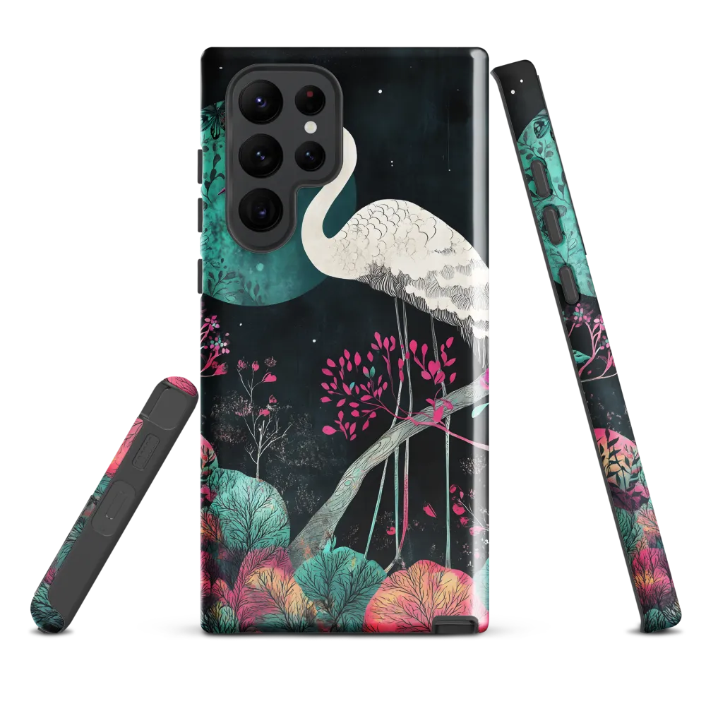 Ethereal Presence: Heron in a Floral Dreamscape