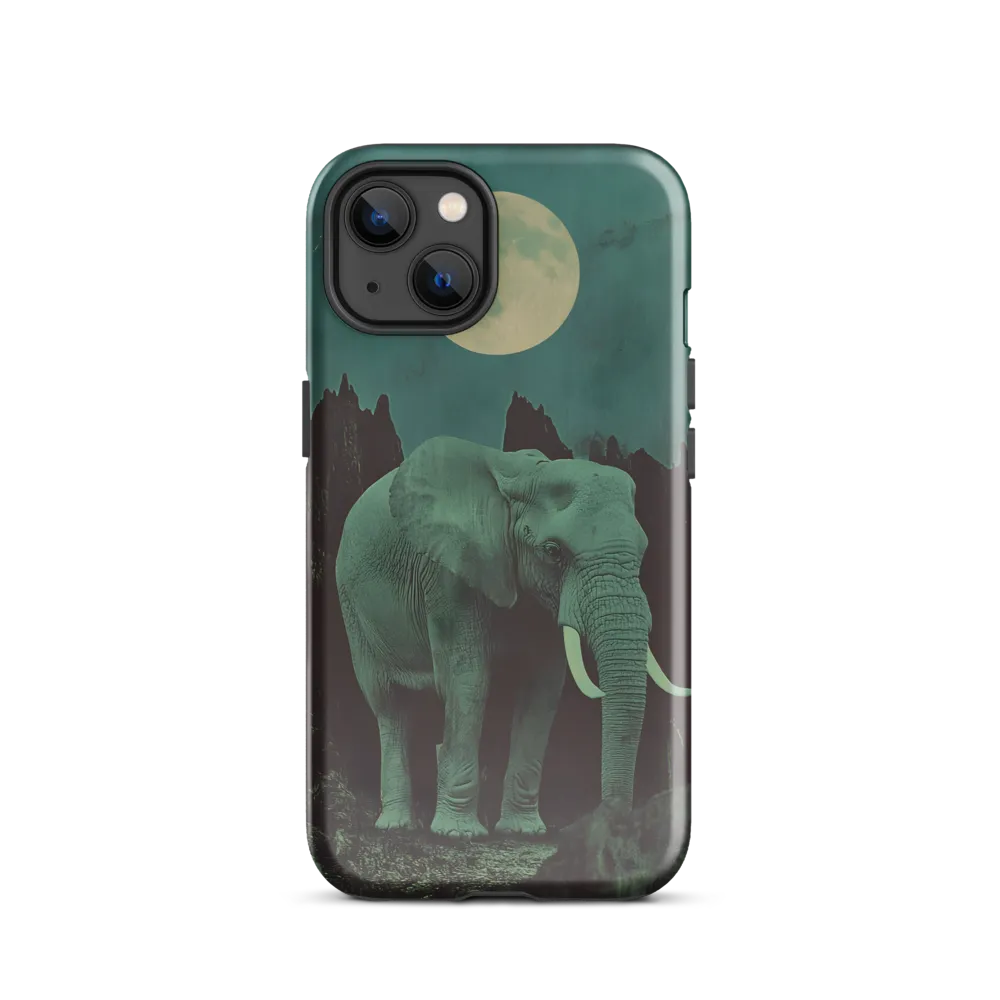 Ethereal Presence: Elephant Under a Full Moon