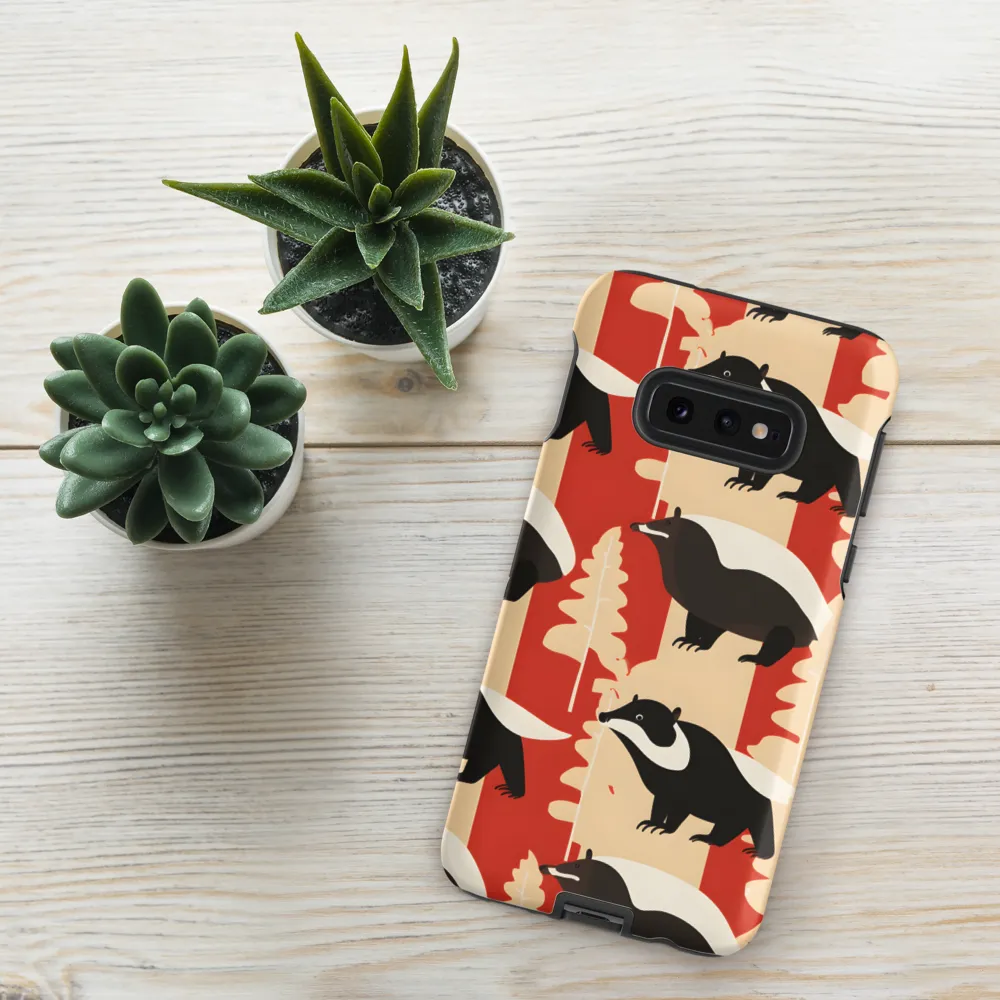 Wildlife Pattern: The Badger Tale | Phone Case |  S10e | Tough Case | Matte