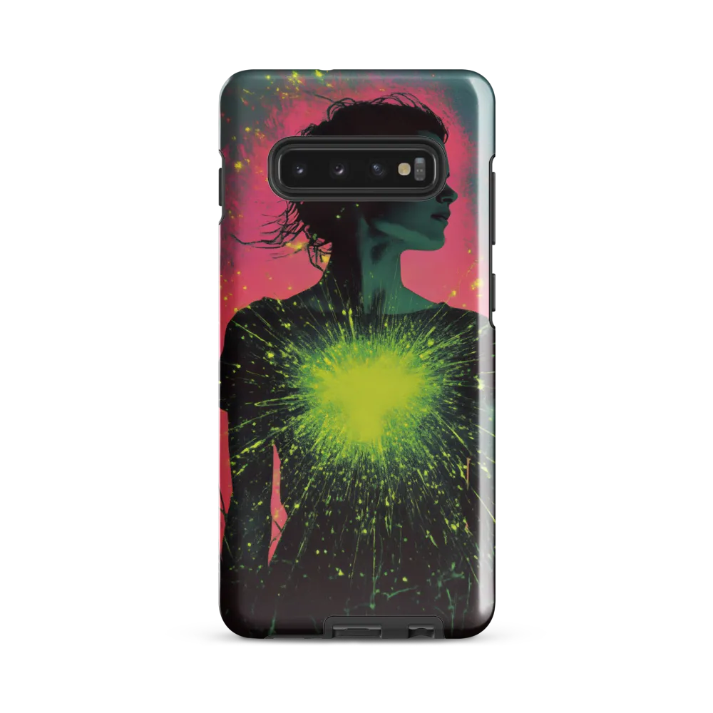 Cosmic Heart: A Surreal Portrait of Strength | Phone Case |  S10 Plus | Tough Case | Glossy