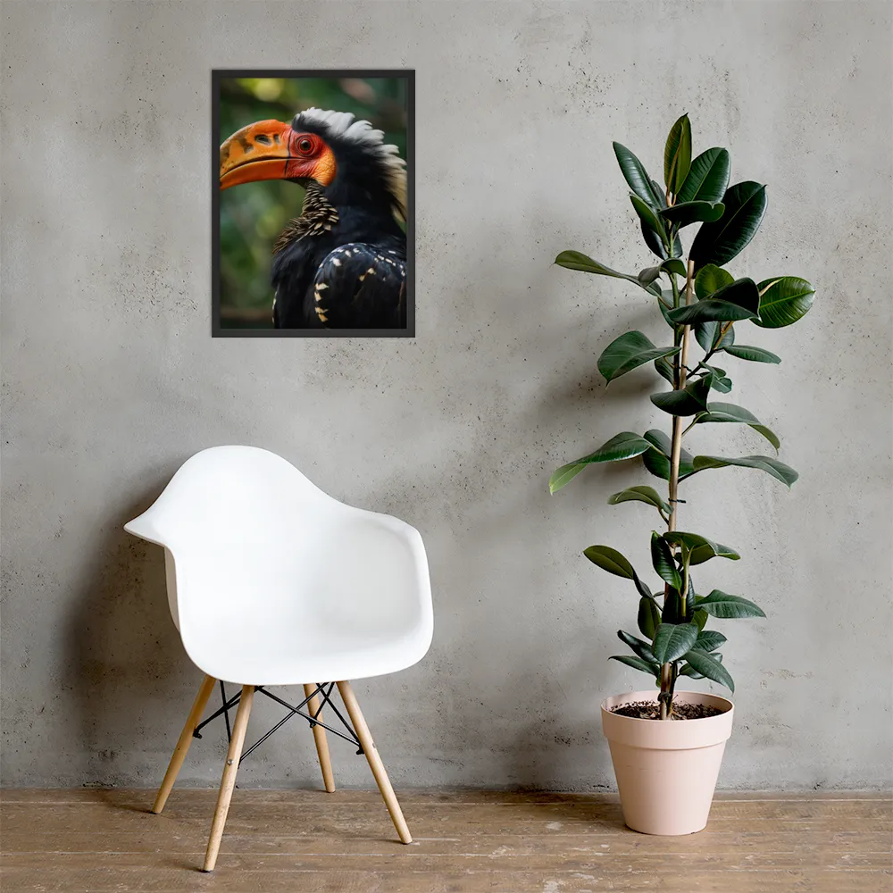 Majesty of the Hornbill | Poster with Black Frame | 18″×24″