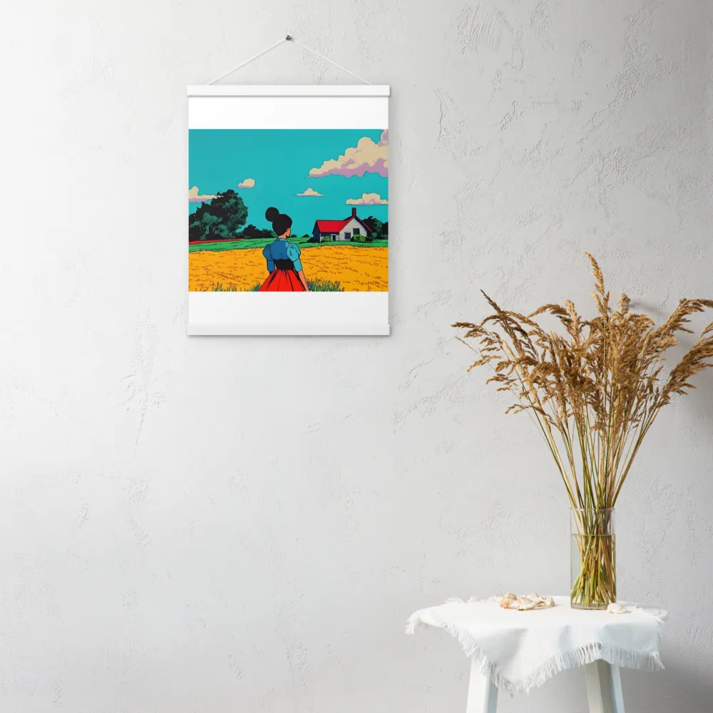 Whispers of a Sunlit Meadow | Poster With White Wood Hanger | 16″×20″