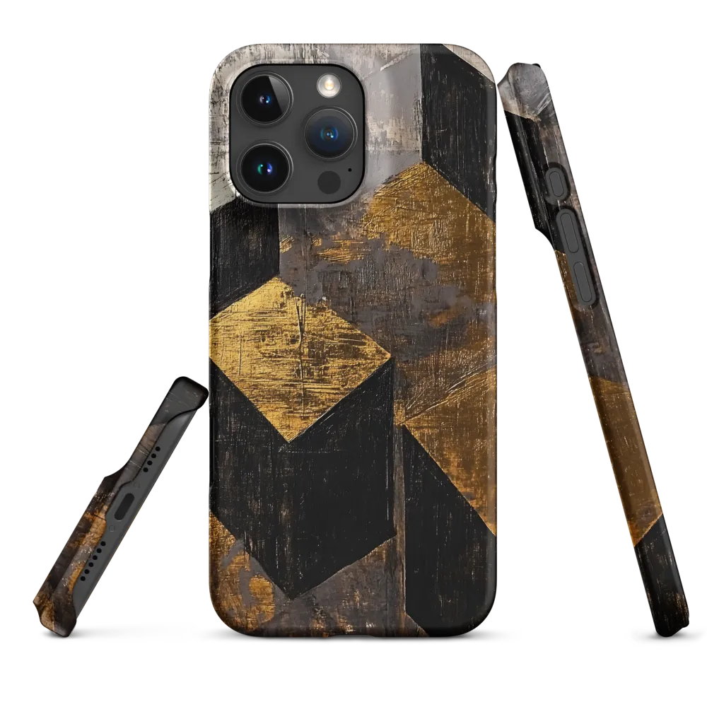 Geometric Harmony in Gold and Black | Phone Case |  16 Pro Max | Snap Case | Matte