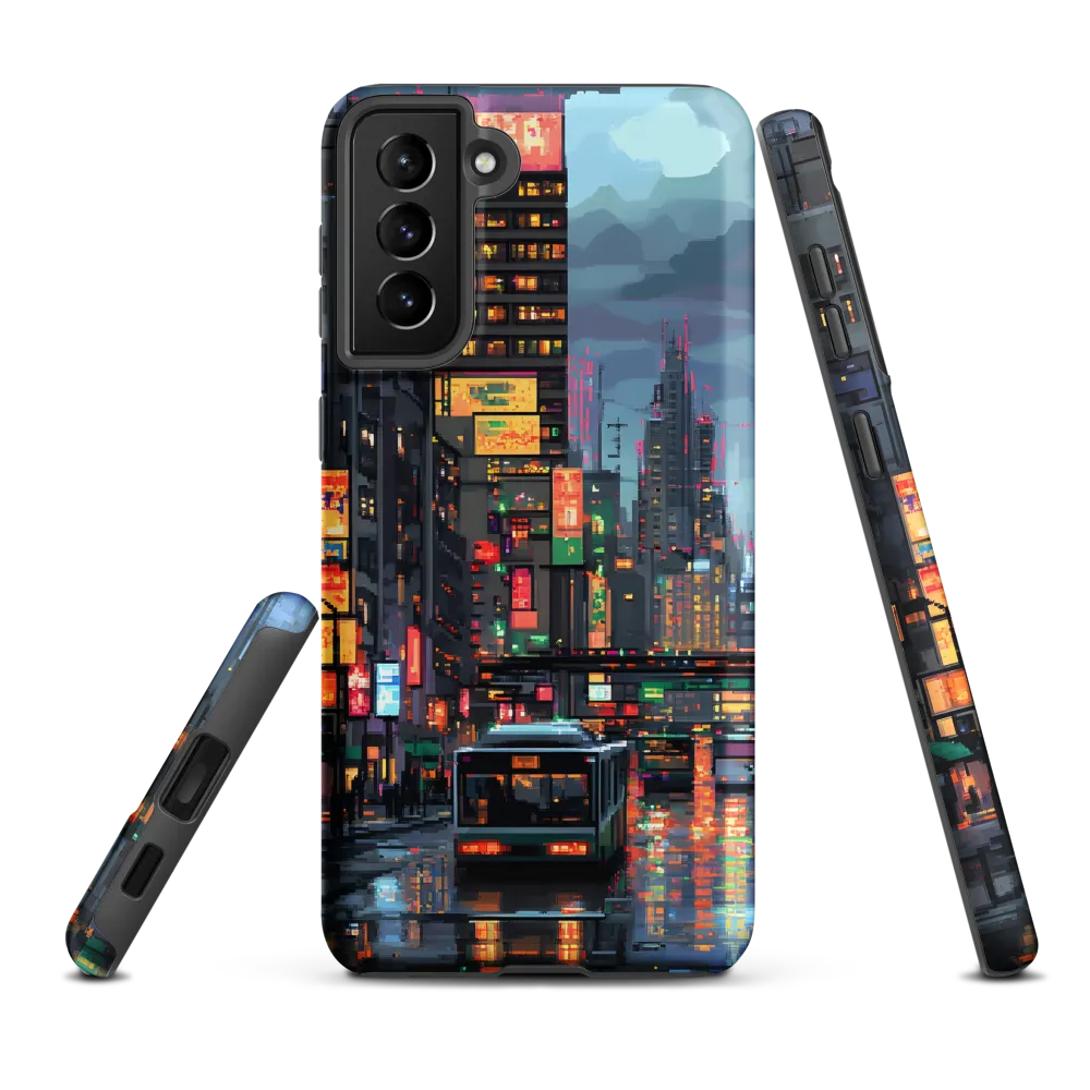 Neon Dreams: A Pixelated Urban Night
