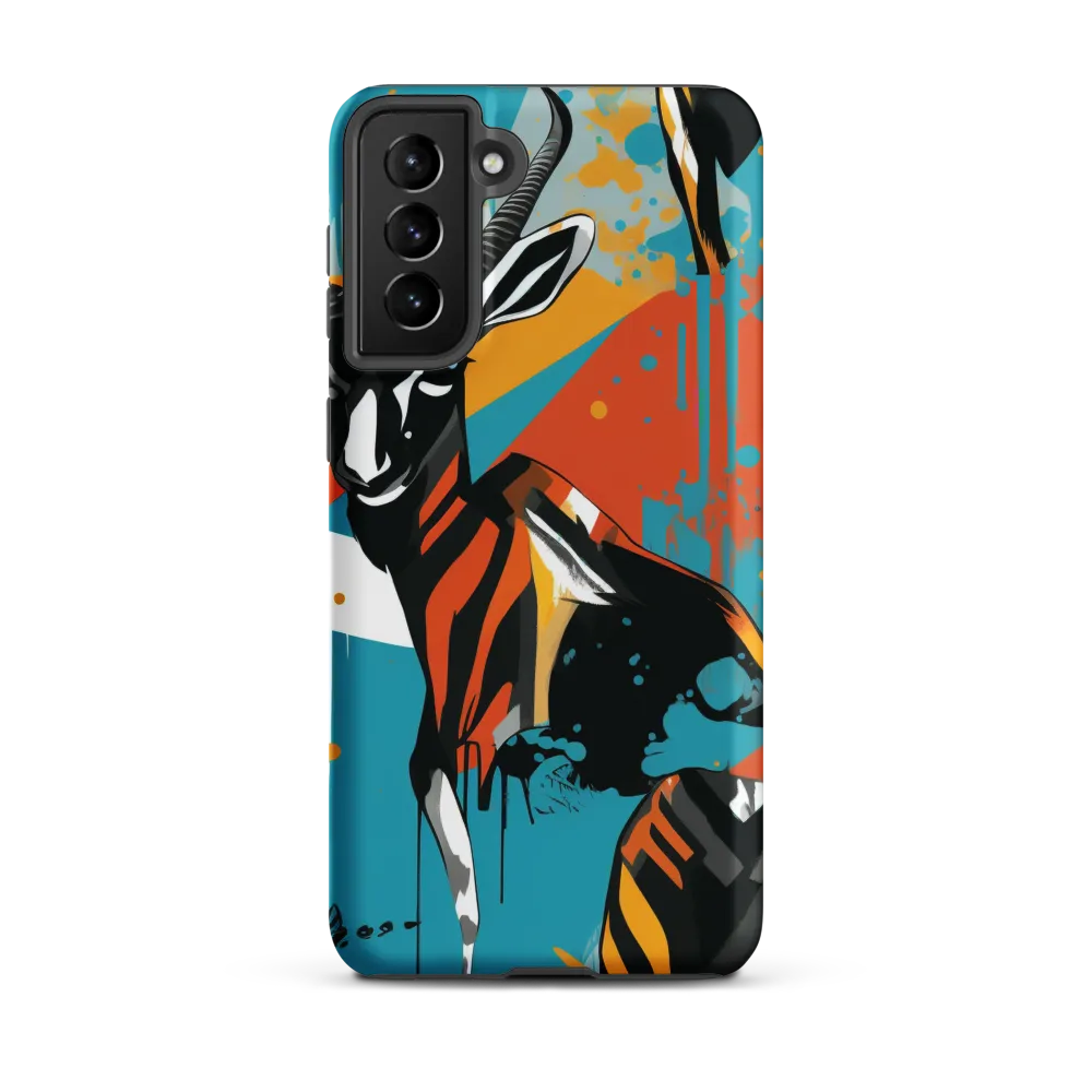 Dynamic Antelope in Vivid Abstract