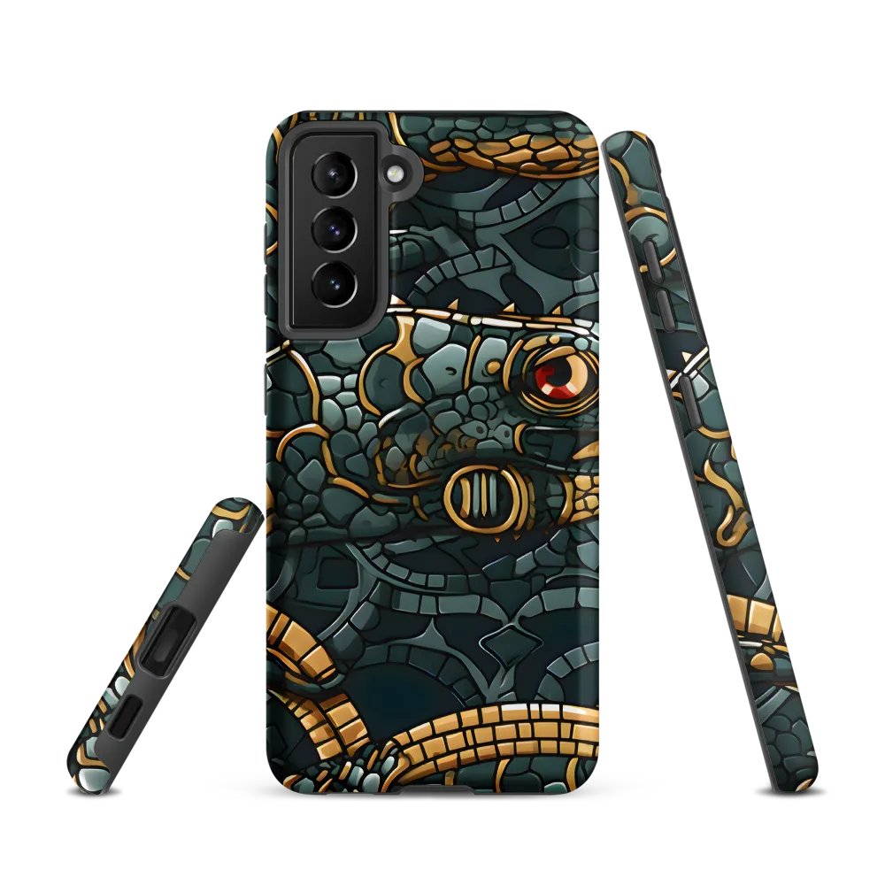 Reptilian Elegance: A Digital Art Nouveau Tapestry