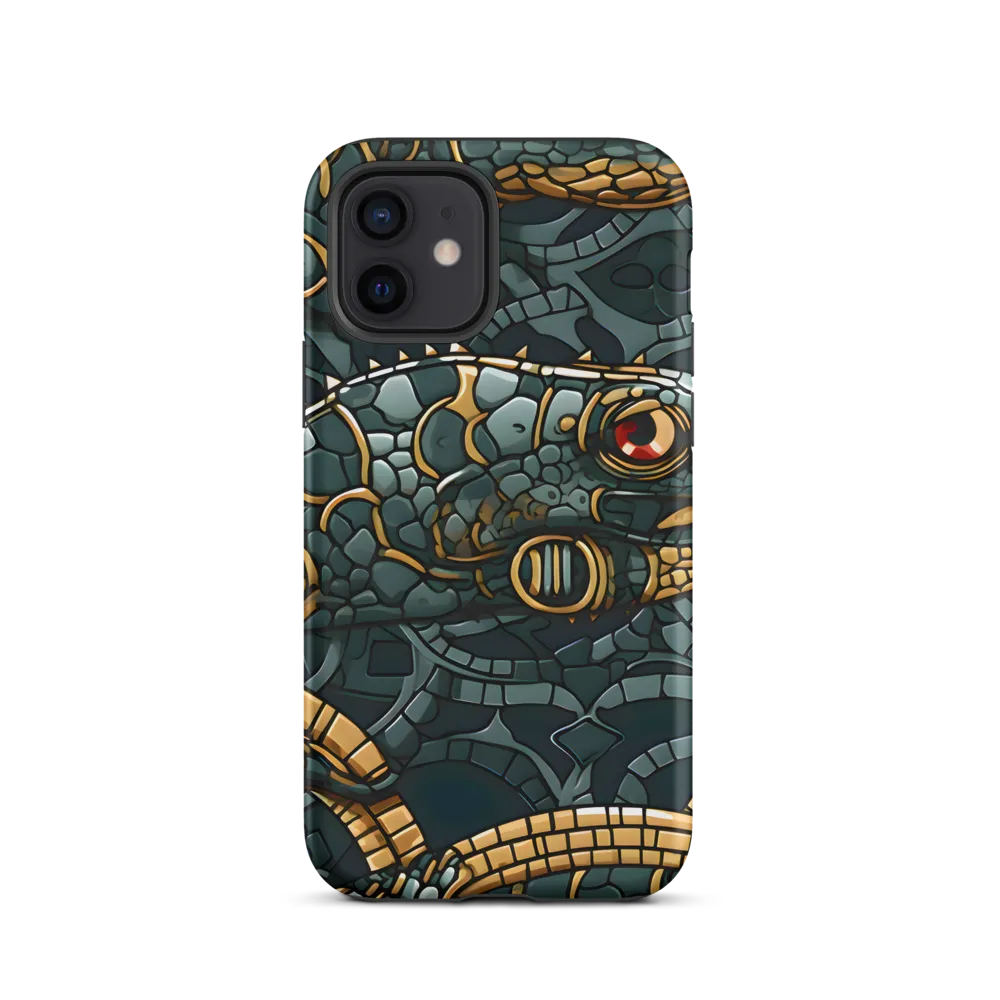 Reptilian Elegance: A Digital Art Nouveau Tapestry