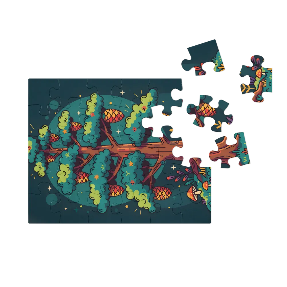 Pinecone Tree 
 Jigsaw Puzzle in Tin Box