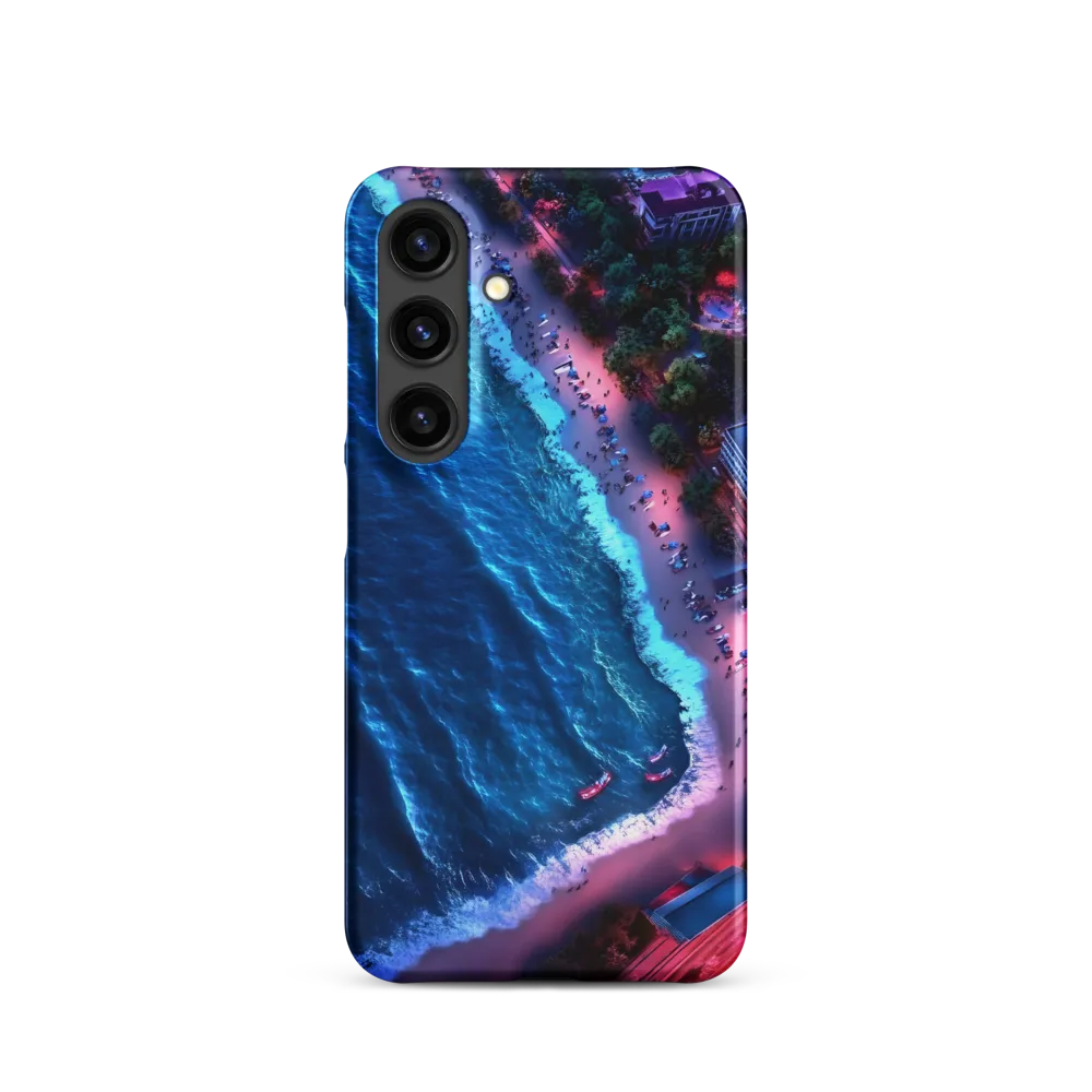 Twilight Reflections: A Serene Beach Aerial | Phone Case |  S24 | Snap Case | Matte