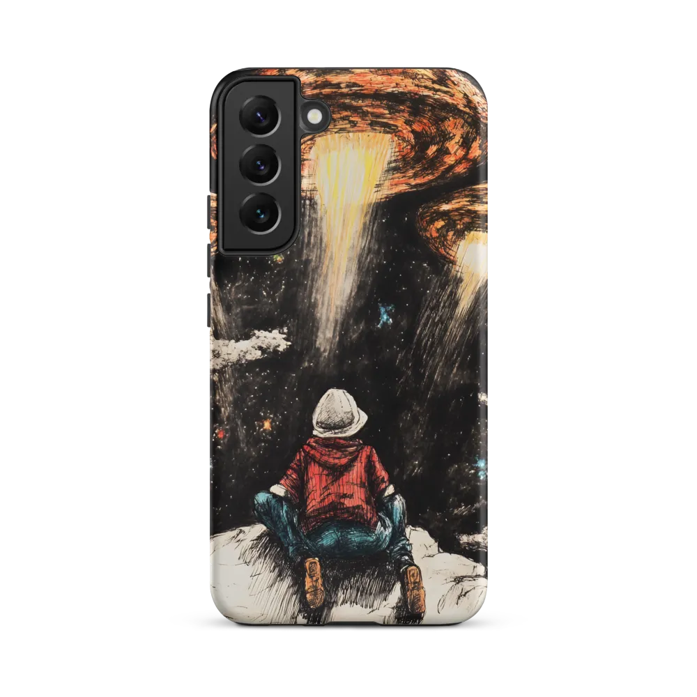 Gazing into the Unknown: A Child's Wonder in Space | Phone Case |  S22 Plus | Tough Case | Matte