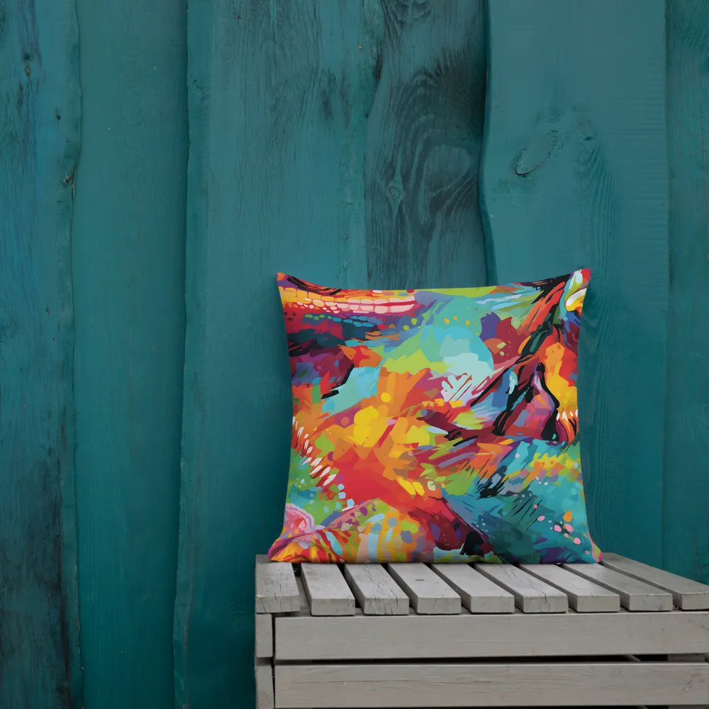 Colorful Lizard: An Abstract Adventure | Pillow | 18″×18″