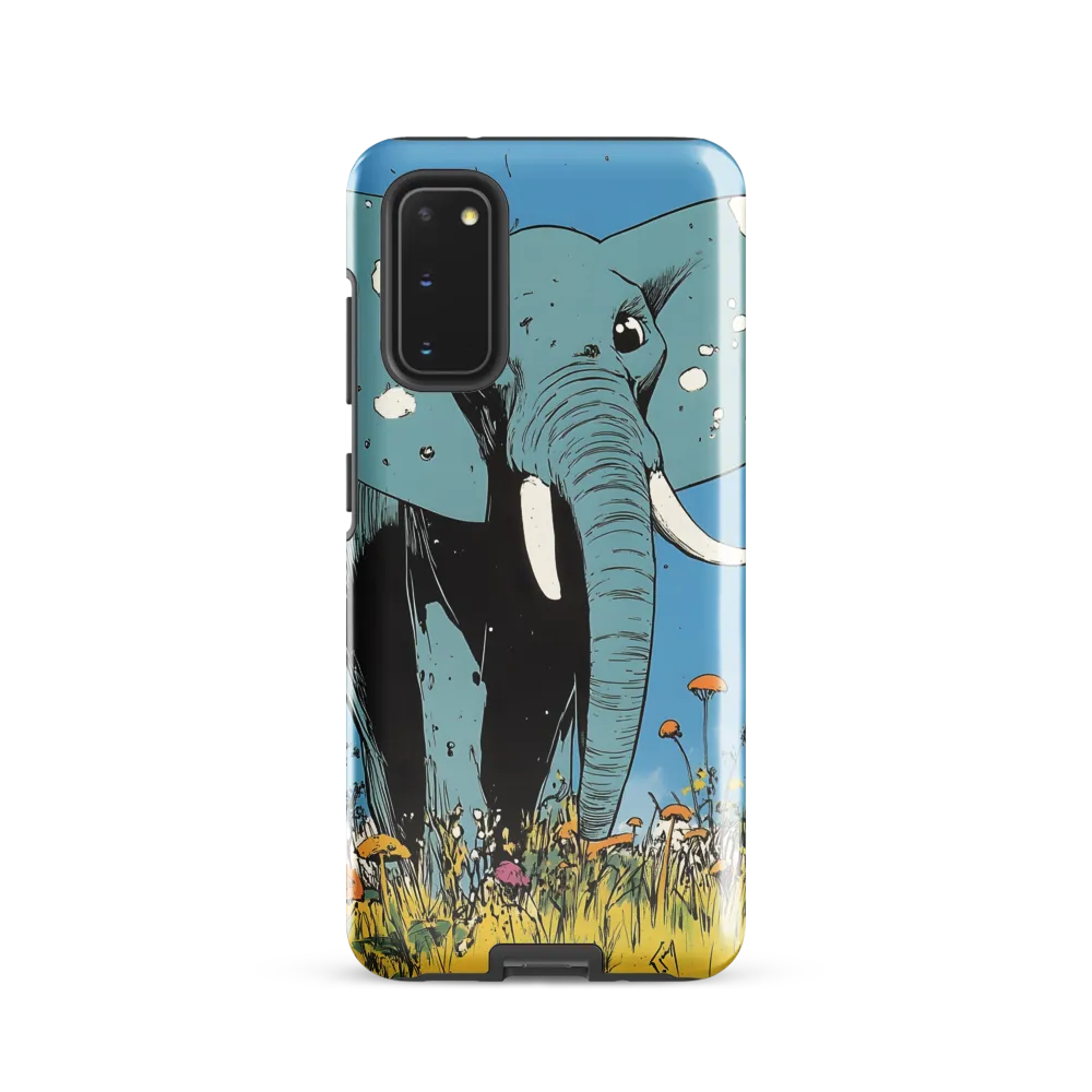 Whimsical Blue Elephant in Bloom