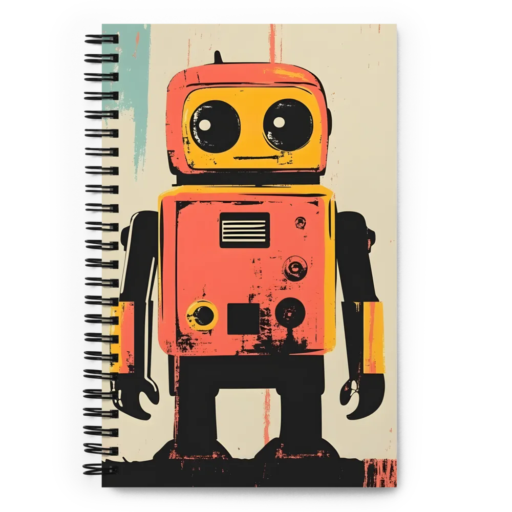 Retro Robot Charm | Spiral Notebook