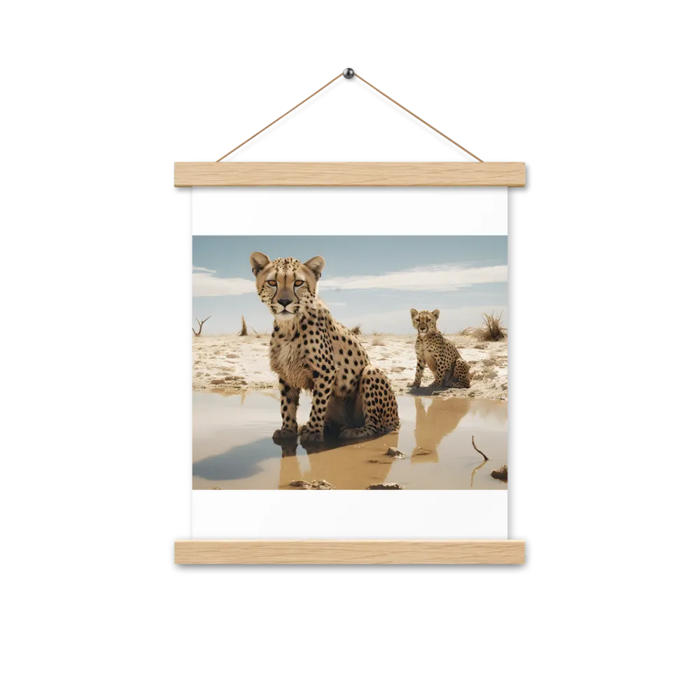 Silent Watchers of the Savanna | Poster With Oak Wood Hanger | 11″×14″