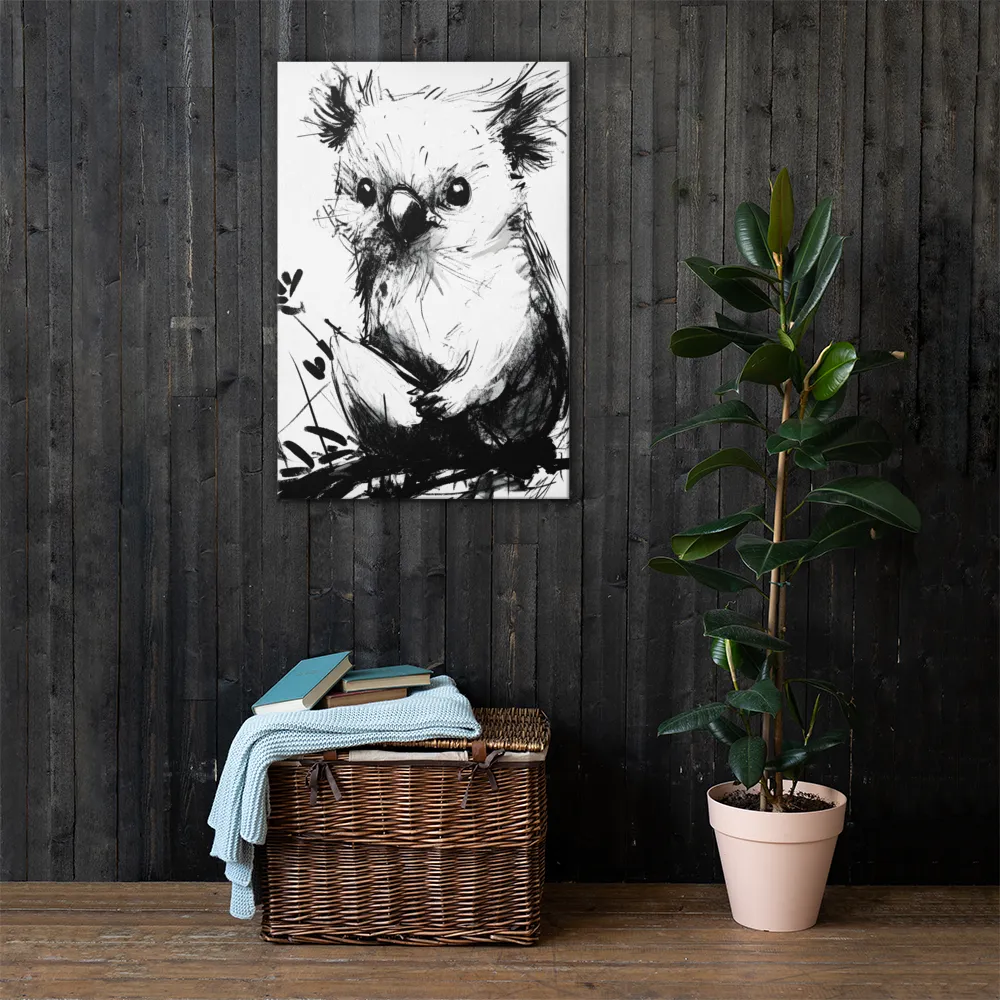 Whimsical Koala in Ink | Canvas | 24″×36″