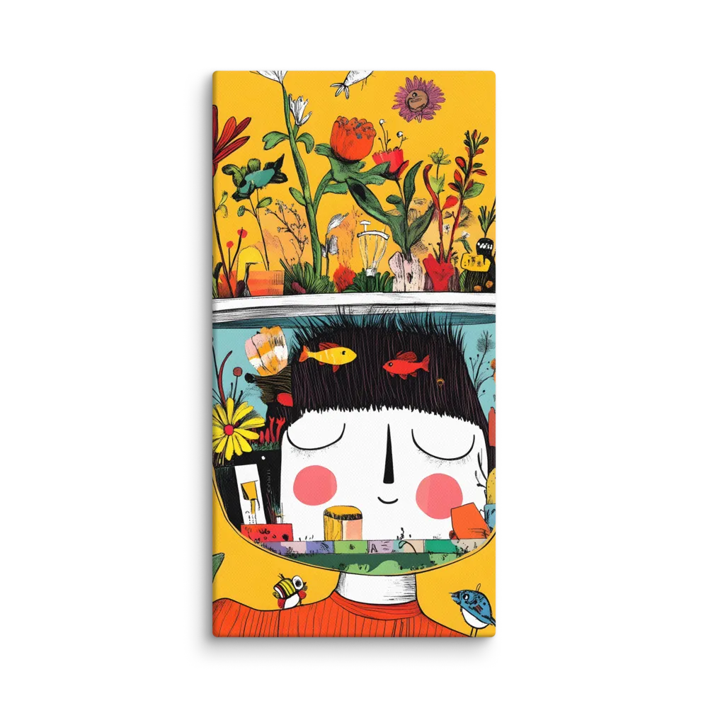 Whimsical Garden Head | Canvas | 10″×20″