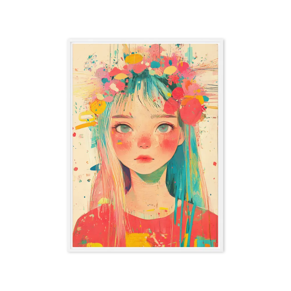 Whimsical Blossom | Canvas with White Frame | 20″×28″
