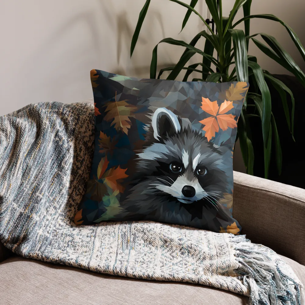 Whispers of Autumn: The Raccoon's Gaze | Pillow & Pillow Case | Multiple Sizes