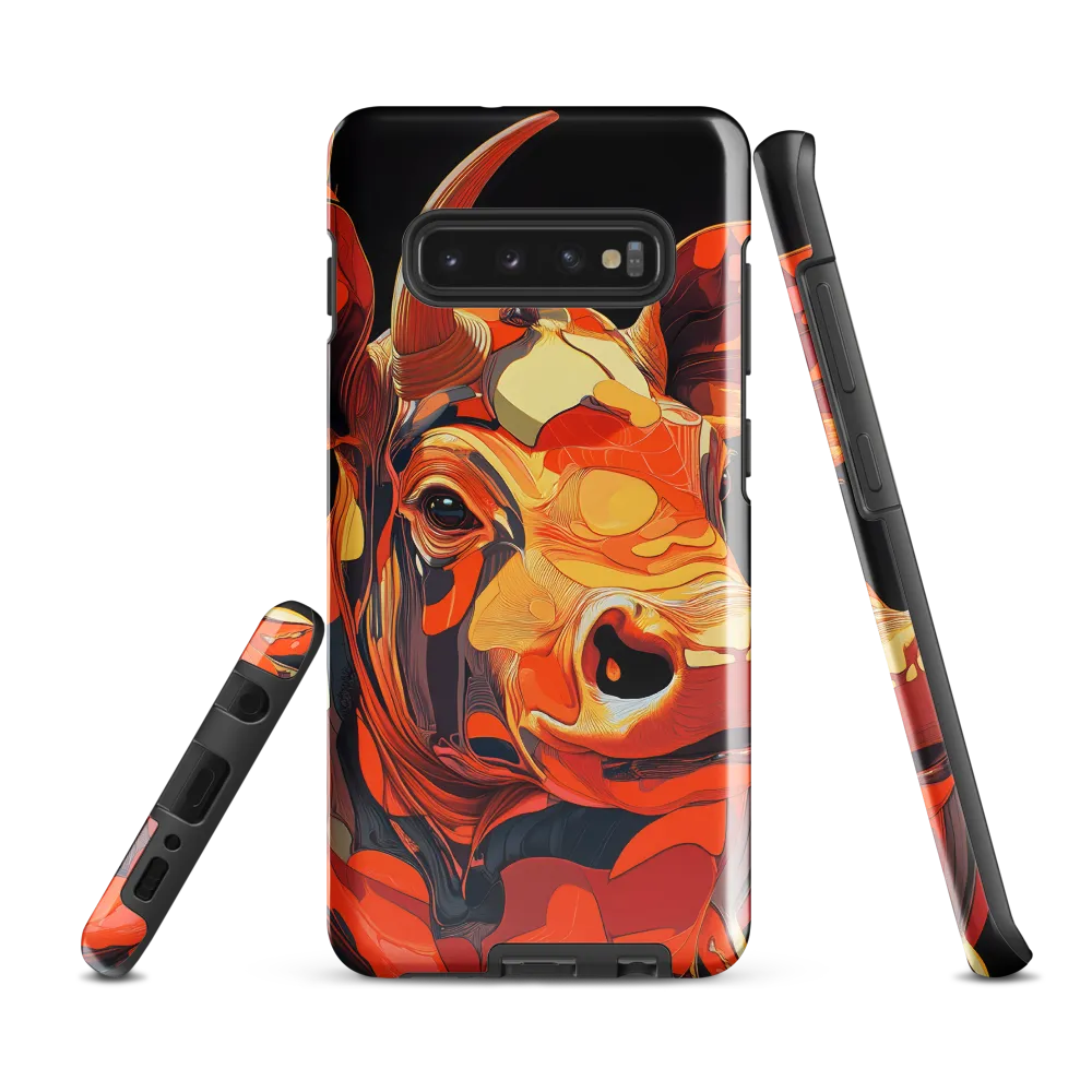 Modern Serenade: The Vibrant Cow | Phone Case |  S10 Plus | Tough Case | Glossy