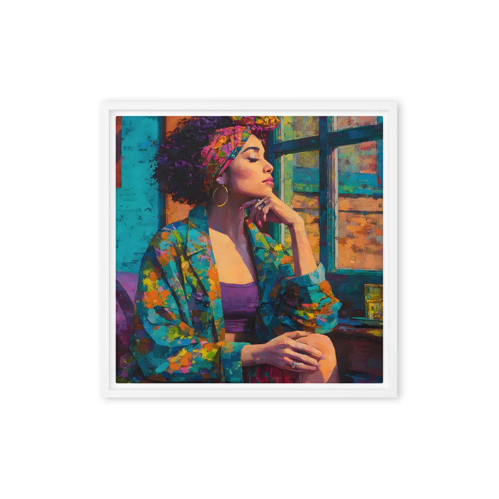 Pensive Brushstrokes 
 Canvas with White Frame