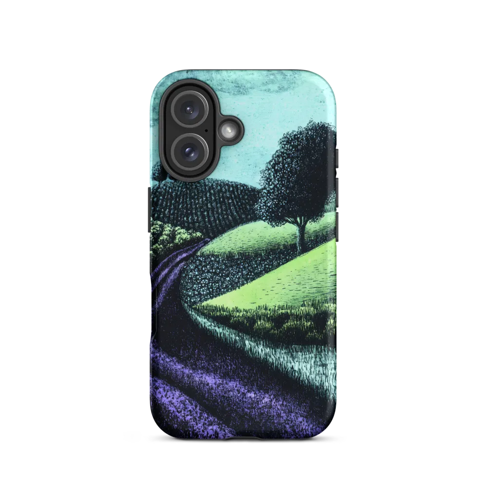 Winding Serenity: A Modern Landscape | Phone Case